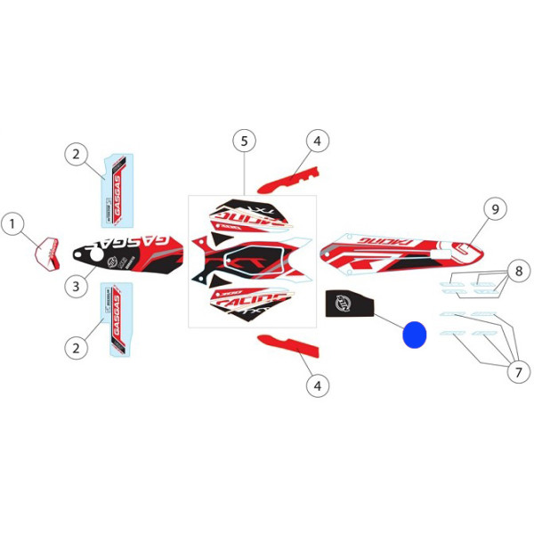 Adesivo Cassa Filtro GAS GAS RACING 2019 Adesivo Cassa Filtro GAS GAS RACING 2019